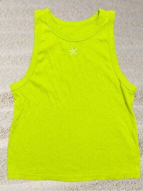 Neon Green Tank Top with Starfish Accent